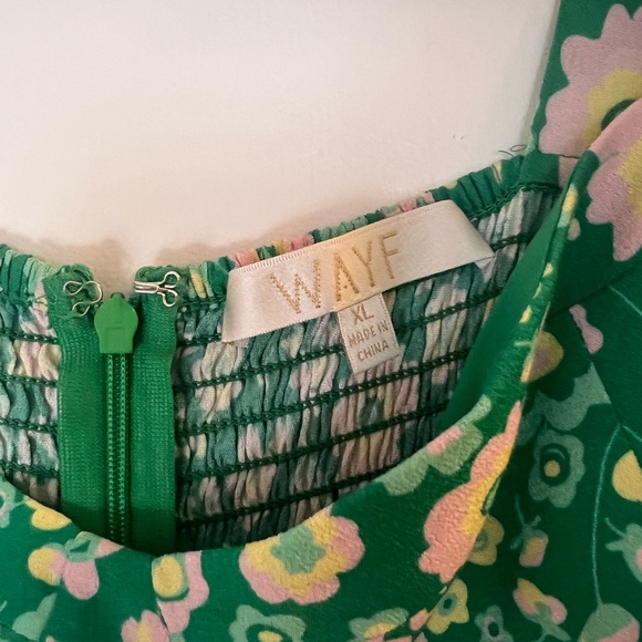 Wayf Malibu Faux Wrap Green Floral Midi Dress - Picture 4 of 4